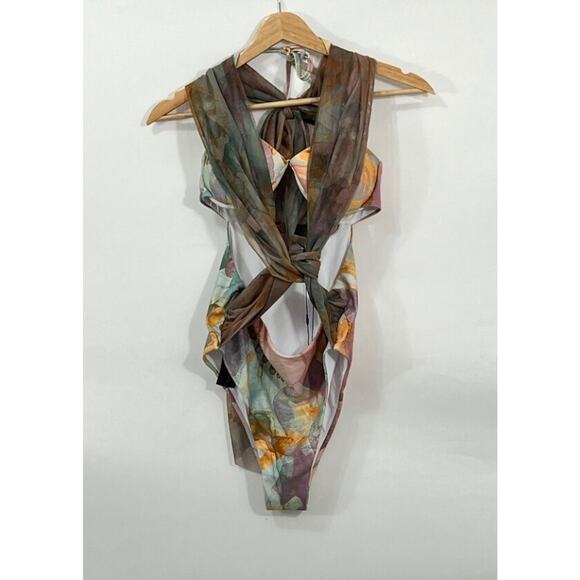 ANDREA IYAMAH Sz S Small Ando 1pc Swimsuit Convertible Tie Scarf NWT - Picture 2 of 16